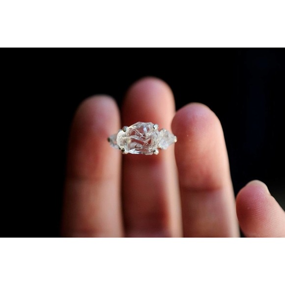 Engagement rings, raw diamond ring, raw stone ring, alternative engageme… - Picture 8 of 9